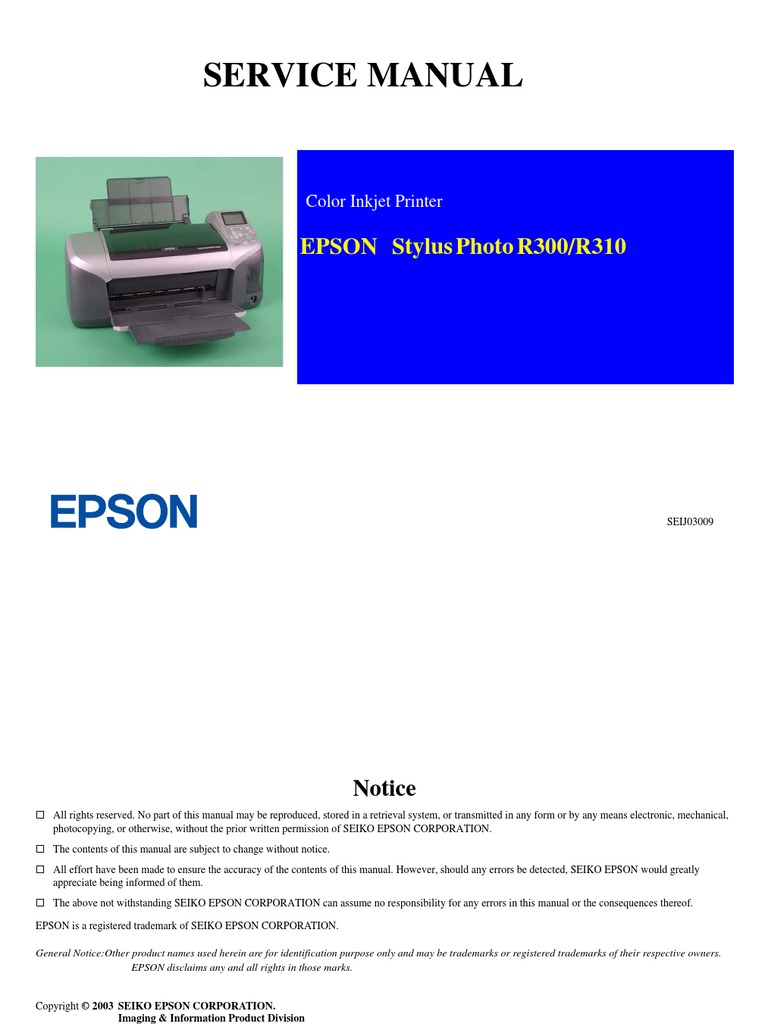 epson stylus photo r310 manual download