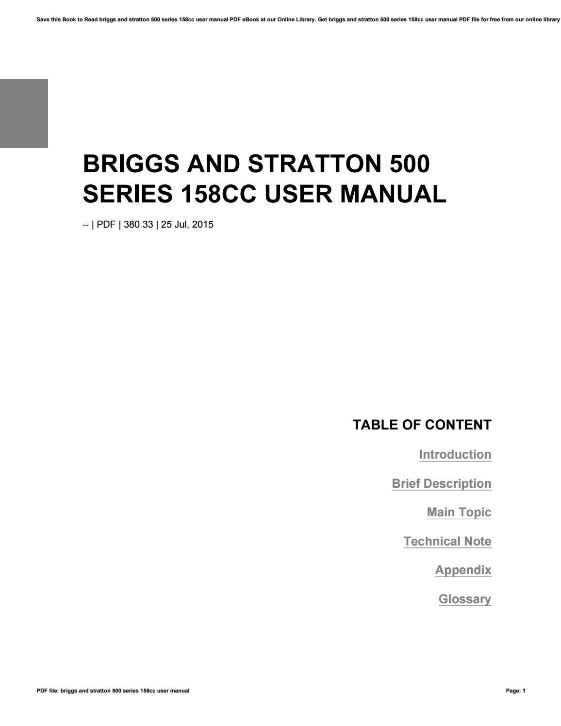 briggs and stratton 500 series repair manual pdf