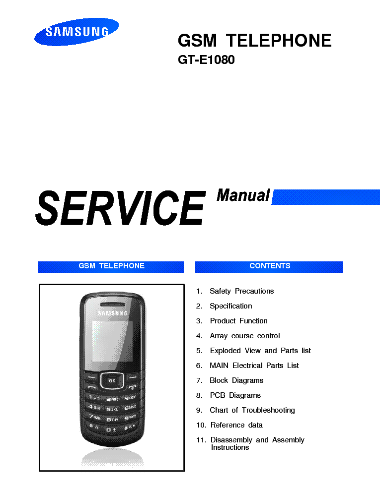 samsung gt e1080 service manual