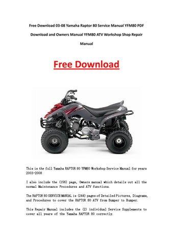 free atv repair manuals pdf