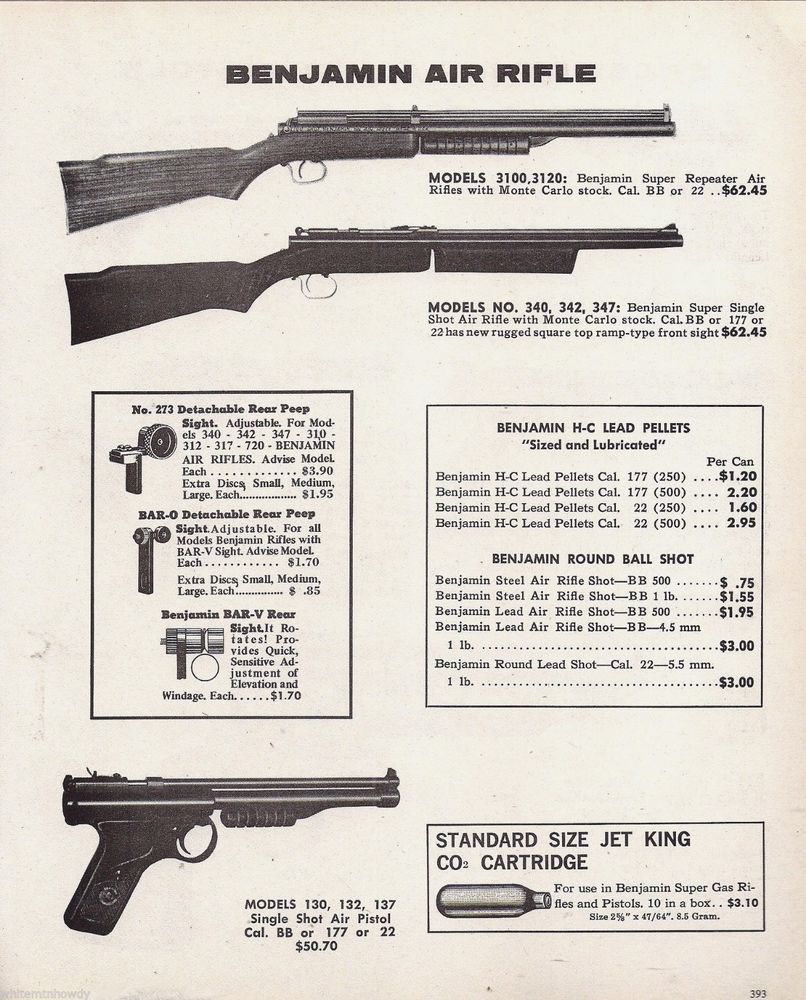 benjamin air rifle model 312 manual