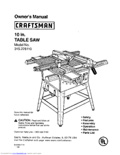 craftsman 10 table saw model 113.241691 owners manual