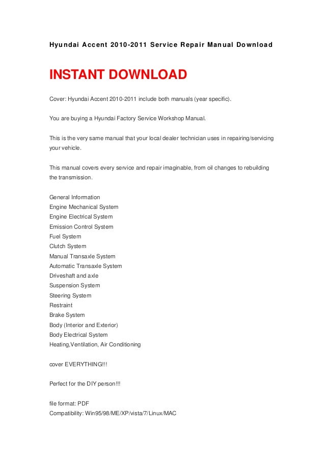 2010 hyundai accent manual download