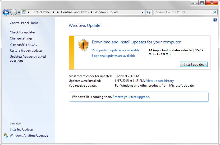 microsoft windows 7 updates manual download